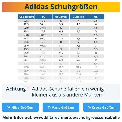 adidas damen schuhgrößen tabelle